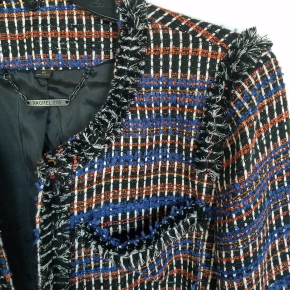 Rachel Zoe Henri Tweed Fringe Blazer Jacket - Picture 5 of 16